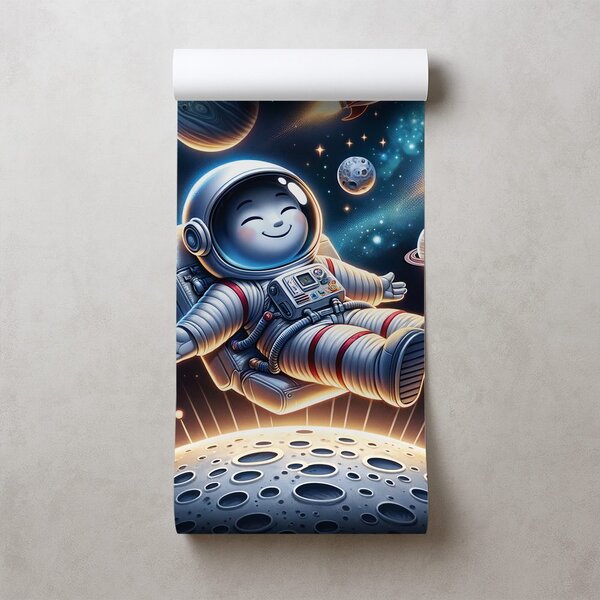 Fototapeta veseli astronaut među raketama