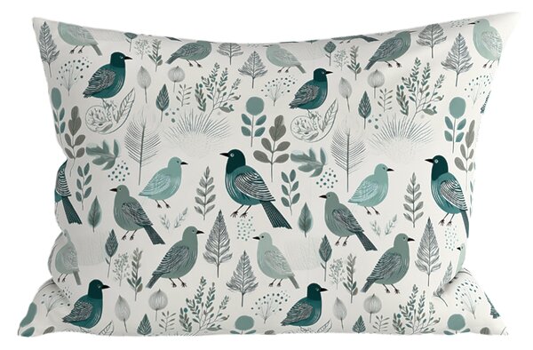 Polipamučna jastučnica LEAFBIRD POLY 50x70 cm, bijelo-zelena
