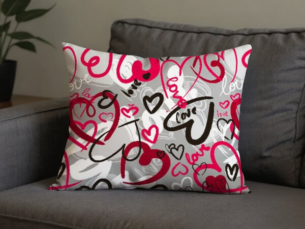 Polipamučna jastučnica STREET LOVE POLY 50x70 cm, siva