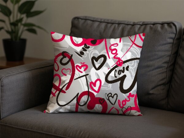 Polipamučna jastučnica STREET LOVE POLY 45x45 cm, siva