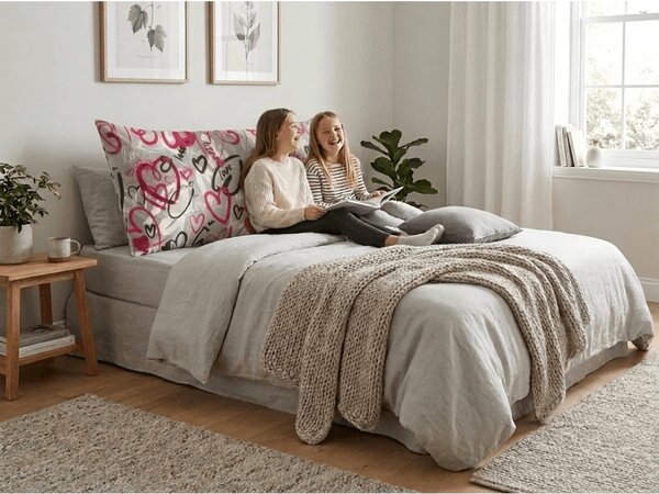 Polipamučna jastučnica STREET LOVE POLY 70x90 cm, siva