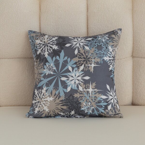 Jastučnica od mikrovlakana SNOWFLAKE 45x45 cm, modro-siva
