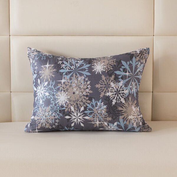 Jastučnica od mikrovlakana SNOWFLAKE 70x90 cm, modrošeda