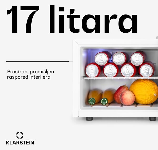 Klarstein SecretHiding, mini hladnjak, 2 područja, 17 litara, 26dB, termoelektrični