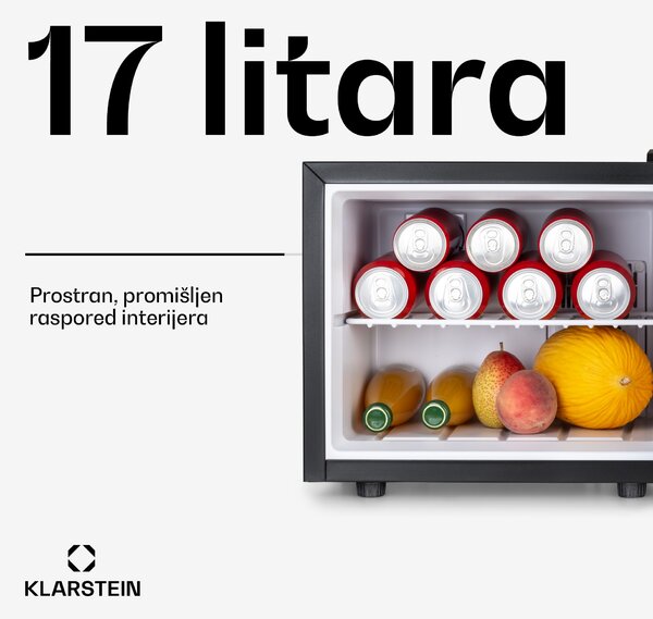 Klarstein SecretHiding, mini hladnjak, 2 područja, 17 litara, 26dB, termoelektrični