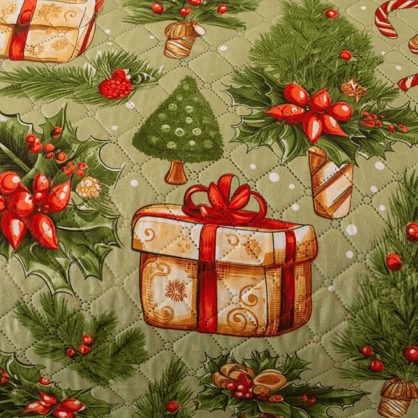 Prekrivač za krevet CHRISTMAS PRESENTS, zeleni Dimenzije: 220 x 240 cm