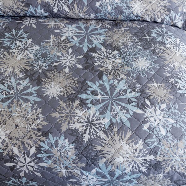 Prekrivač za krevet SNOWFLAKE, plavo-sivi Dimenzije: 220 x 240 cm