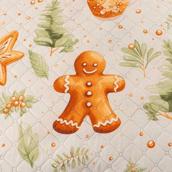 Prekrivač za krevet WINTER GINGERMAN, bijeli Dimenzije: 170 x 210 cm