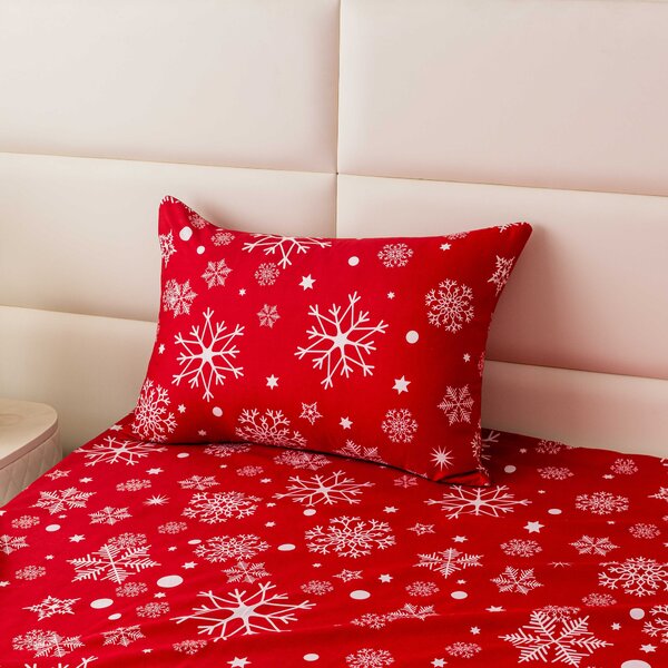 Posteljina od mikrovlakana SNOWFALL crvena Dimenzije posteljine: 70 x 90 cm | 140 x 200 cm