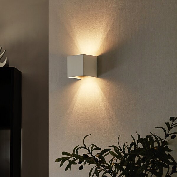 Arcchio Zidna lampa Archio Zuzana, četvrtasta, bijela, G9, širina 10 cm, prigušiva, Bijela, Dnevni boravak/blagovaonica, Aluminij