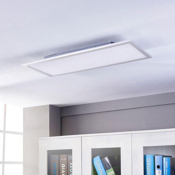 Lindby LED panel Livel, 4000K, 80 cm x 30 cm, srebrna, metal, Sivo, Kuhinja, Plastika