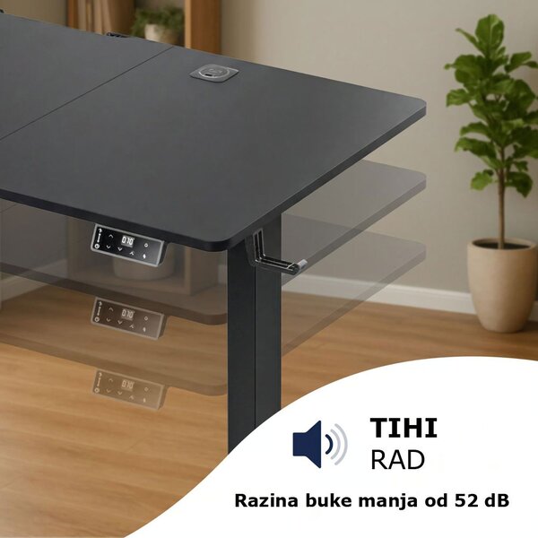 Podesivi uredski stol FLEXI, 160x75x72–117cm, crni Casaria