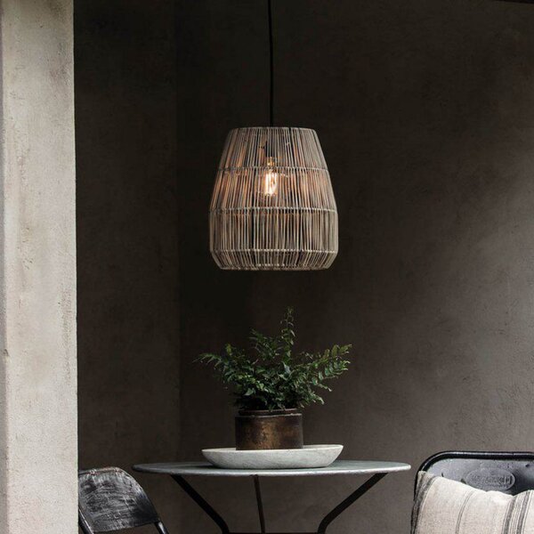 PR Home vanjska viseća svjetiljka Saigon, siva, Ø 28 cm, kabel 2,5m, prigušiva, Sivo, Plastika