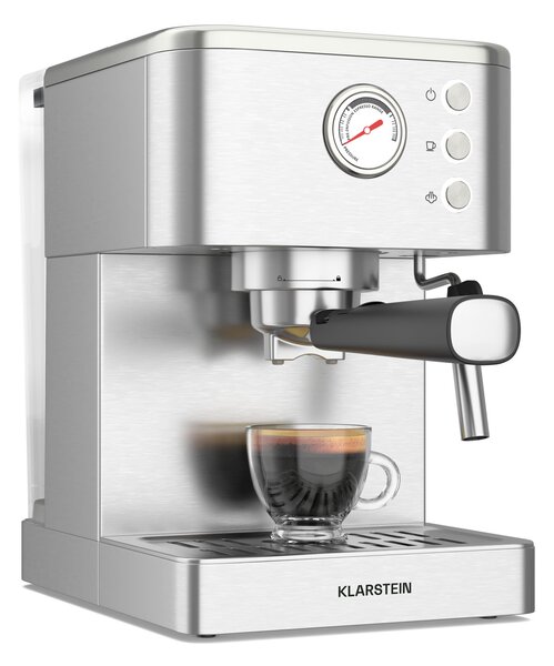 Klarstein SteelPresso aparat za kavu s portafilterom, Kompaktan, 20 bar, Parobrod, Grijaća ploča