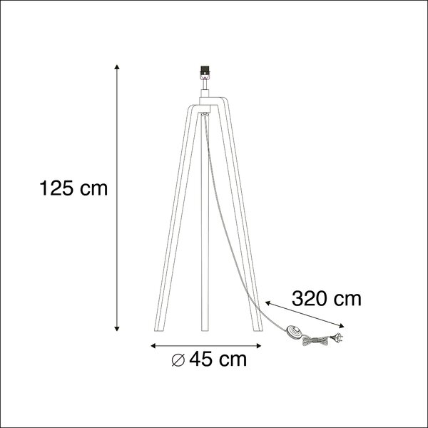 Podna lampa crna bez sjenila - Puros