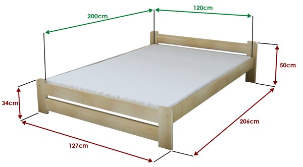 Krevet Emily 120 x 200 cm, bijela Podnica: Sa lameliranom podnicom, Madrac: Bez madraca