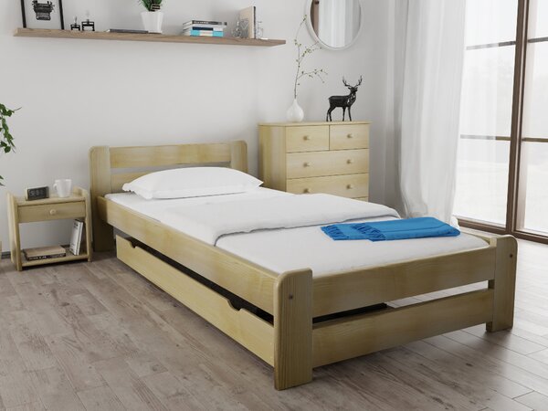 Krevet Laura 90 x 200 cm, borovo drvo Podnica: Sa podnicom od letvi, Madrac: Bez madraca