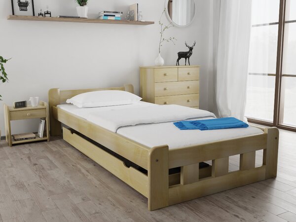 Krevet Naomi povišen 90 x 200 cm, borovo drvo Podnica: Sa podnicom od letvi, Madrac: Madrac Deluxe 10 cm
