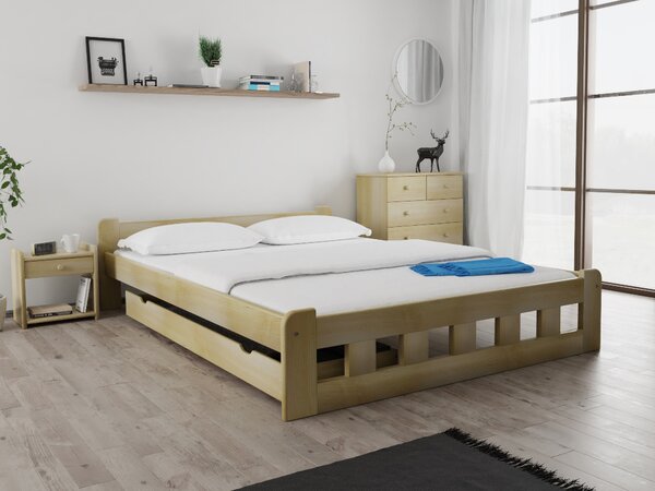 Krevet Naomi povišen 140 x 200 cm, borovo drvo Podnica: Sa podnicom od letvi, Madrac: Bez madraca