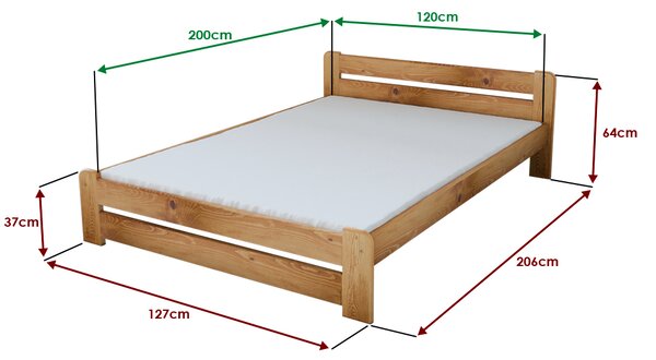 Krevet Laura 120 x 200 cm, joha Podnica: Sa lameliranom podnicom, Madrac: Madrac Coco Maxi 20 cm