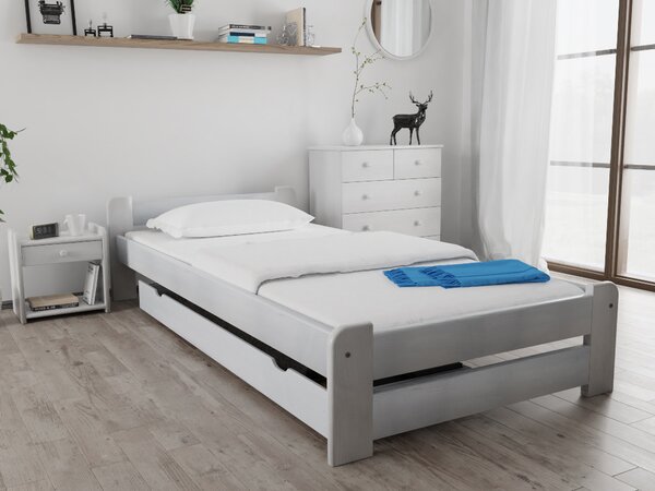 Krevet Emily 120 x 200 cm, bijela Podnica: Sa podnicom od letvi, Madrac: Madrac Coco Maxi 19 cm