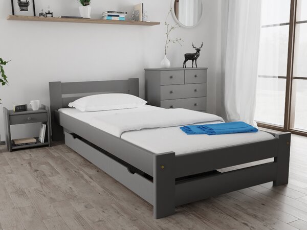 Krevet OLA 90 x 200 cm, sivi Podnica: Bez podnice, Madrac: Bez madraca