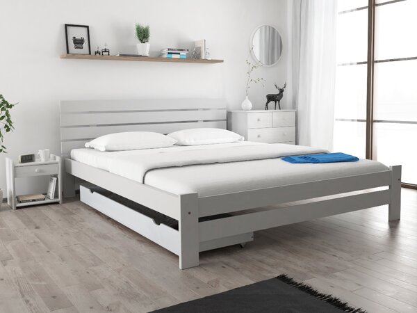 Krevet PARIS povišen 180 x 200 cm, bijeli Podnica: Bez podnice, Madrac: Madrac Deluxe 10 cm