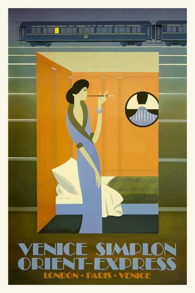 Reprodukcija umjetnosti Vintage Travel Poster (Venice / Orient Express), (26.7 x 40 cm)