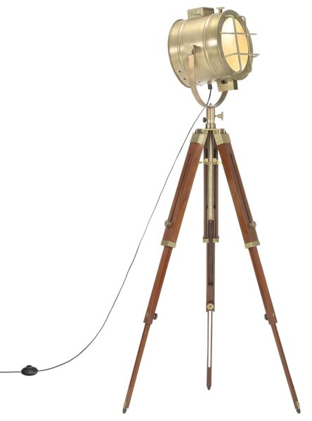 VidaXL Podna svjetiljka na tronošcu od masivnog drva manga 165 cm