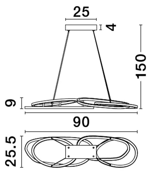 NUDOS VISILICA LED 80W/3000K/5600lm/DIMM/IP20/ZLATNA NL9289085