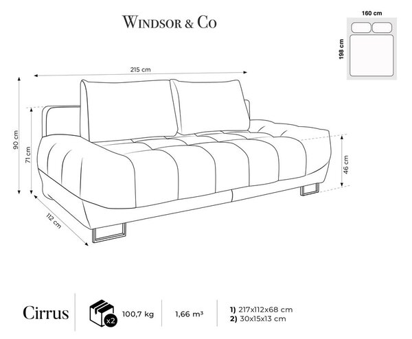 Kraljevsko plavi baršunasti trosjed na razvlačenje Windsor & Co Sofas Cirrus