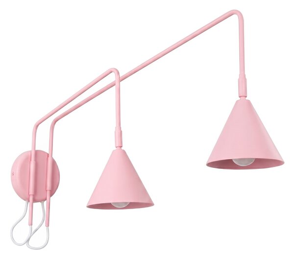 Zidna svjetiljka NOX 2 pink s prekidačem