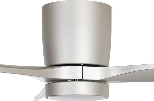 Sorin LED stropni ventilator, aluminij, CCT, IP44, 3 kraka - Lucande Lucande, Sorin, Metalik, Dnevna soba, Metal, Moderan