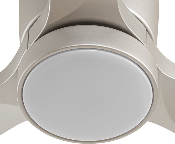 Sorin LED stropni ventilator, aluminij, CCT, IP44, 3 kraka - Lucande Lucande, Sorin, Metalik, Dnevna soba, Metal, Moderan