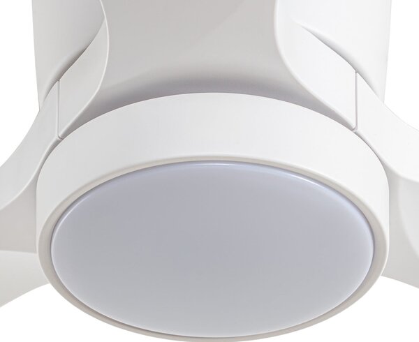 Sorin LED stropni ventilator, bijeli, CCT, IP44, 3 lopatice - Lucande Lucande, Sorin, Bijela, Dnevna soba, Metal, Moderan