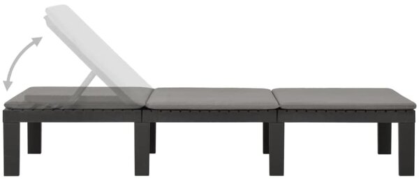 Vrtna ležaljka HAITI s podlogom, 65×195×78cm, antracit I.P.A.E-Progarden