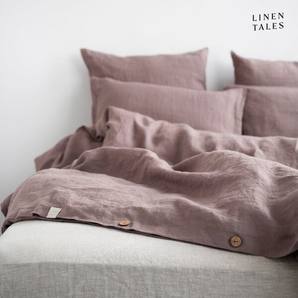 Roza lan produžena posteljina za bračni krevet 200x220 cm - Linen Tales