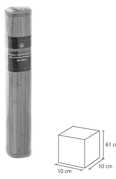 Zeleni/sivi tepih od bambusa 60x200 cm – Casa Selección