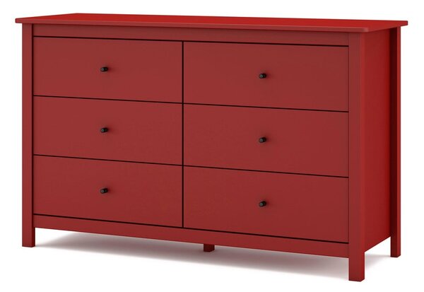 Crvena niska komoda od borovine 130x80 cm Misti - Marckeric