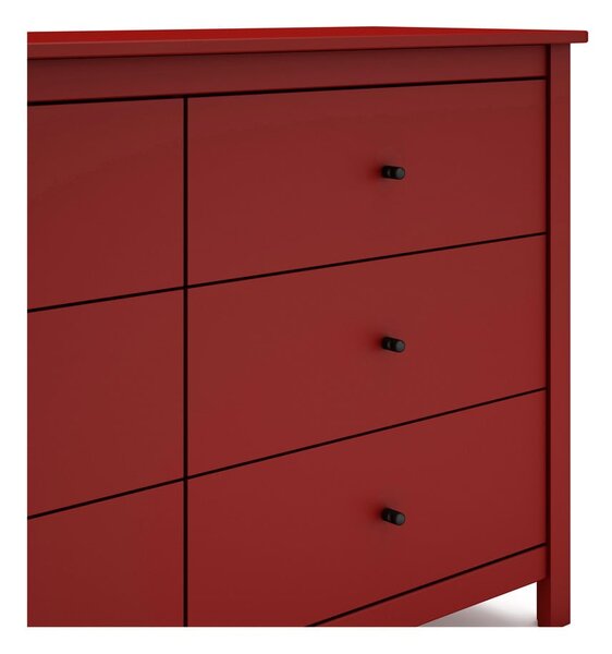 Crvena niska komoda od borovine 130x80 cm Misti - Marckeric