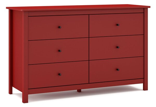 Crvena niska komoda od borovine 130x80 cm Misti - Marckeric