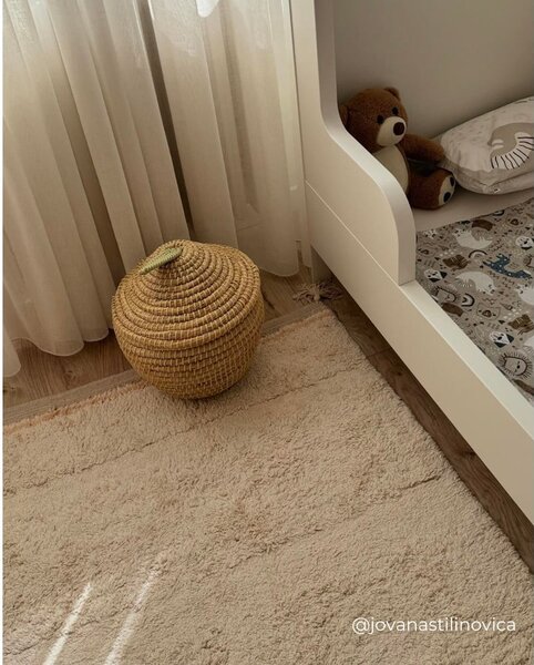 Krem periv/ručno rađen pamučan tepih 90x130 cm Bloom Natural – Lorena Canals