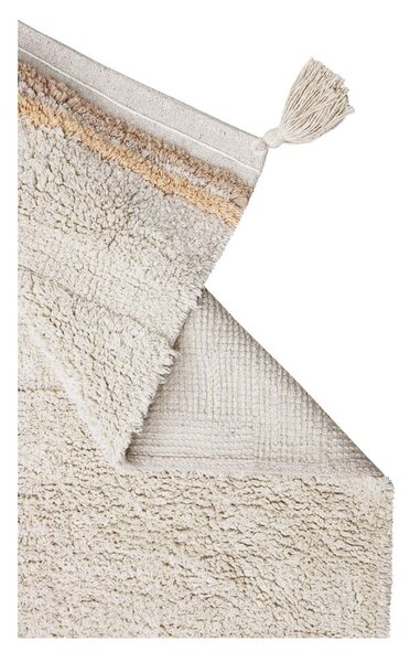 Krem periv/ručno rađen pamučan tepih 90x130 cm Bloom Natural – Lorena Canals