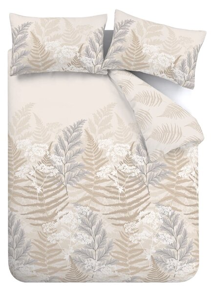 Bež-krem posteljina za bračni krevet 200x200 cm Floral Foliage – Catherine Lansfield
