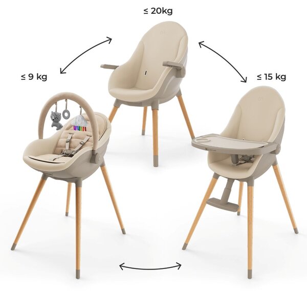 Kinderkraft Hranilica Fini UP 3u1, Beige