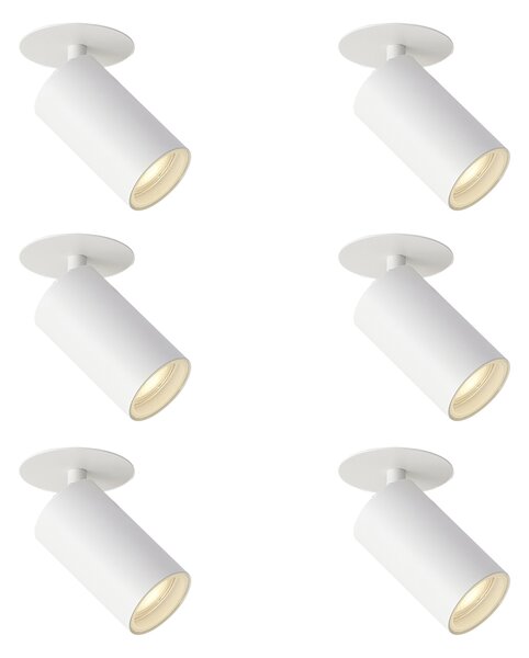 Set od 6 modernih ugradbenih reflektora bijeli GU10 50mm IP44 - Chels