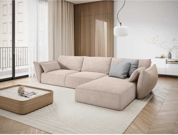Bež kutna garnitura (desni kut) Vanda - Mazzini Sofas
