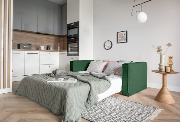 Tamno zelena sofa na razvlačenje 168 cm Lucky Lucy - Miuform