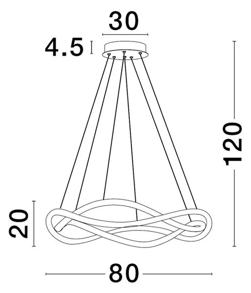 JINAL VISILICA LED 57W/3000K/4276lm/DIMM/IP20/CRNA NL9348103
