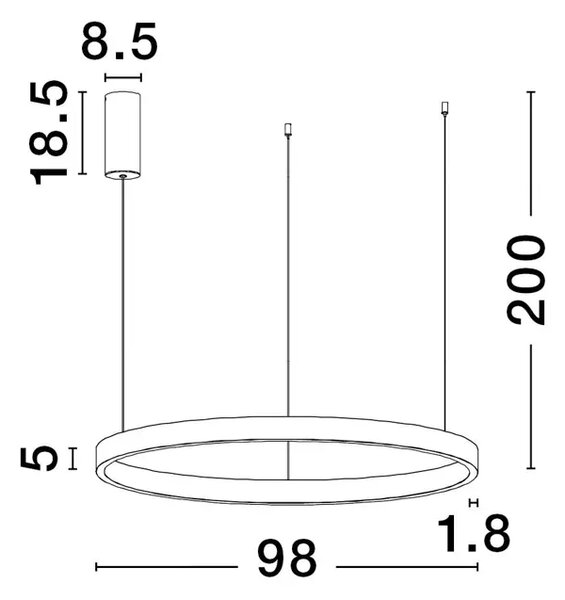 ELOWEN VISILICA LED 106W/3000K/4899lm/DIMM/IP20/BIJELA NL9345667